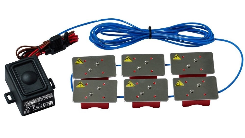 Kemo M176 ultrazvukový plašič kun do auta s elektrošoky
