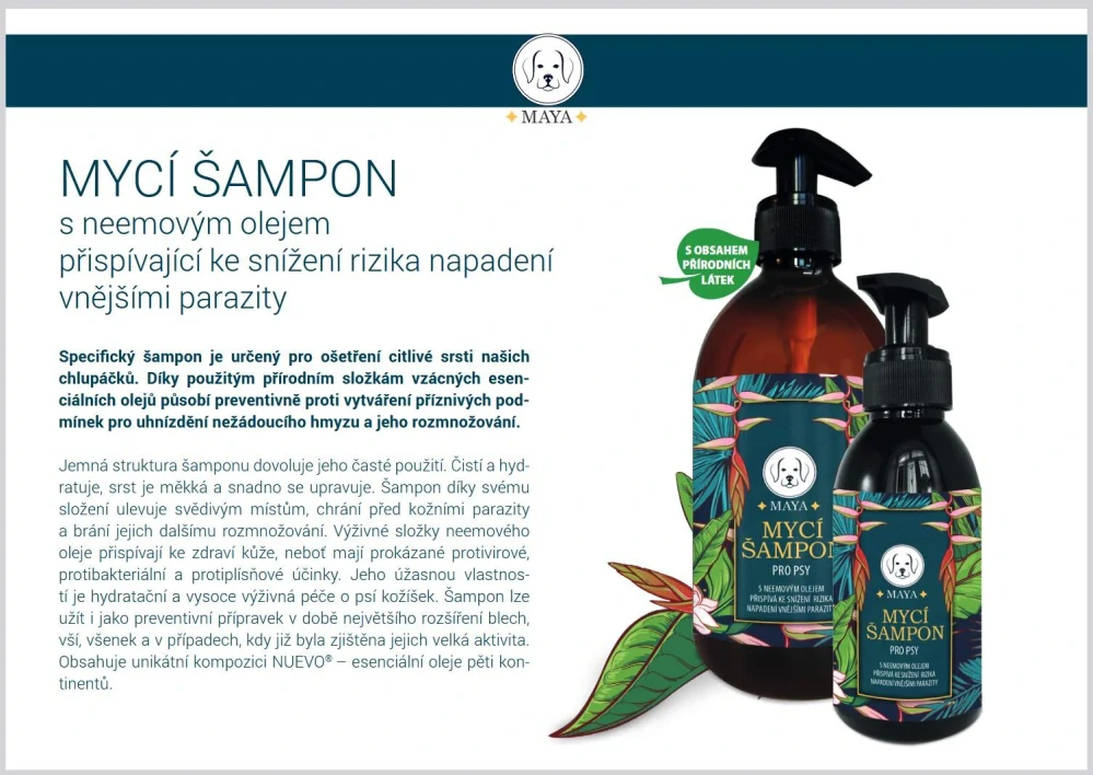 Mycí šampon pro psy MAYA 500 ml.