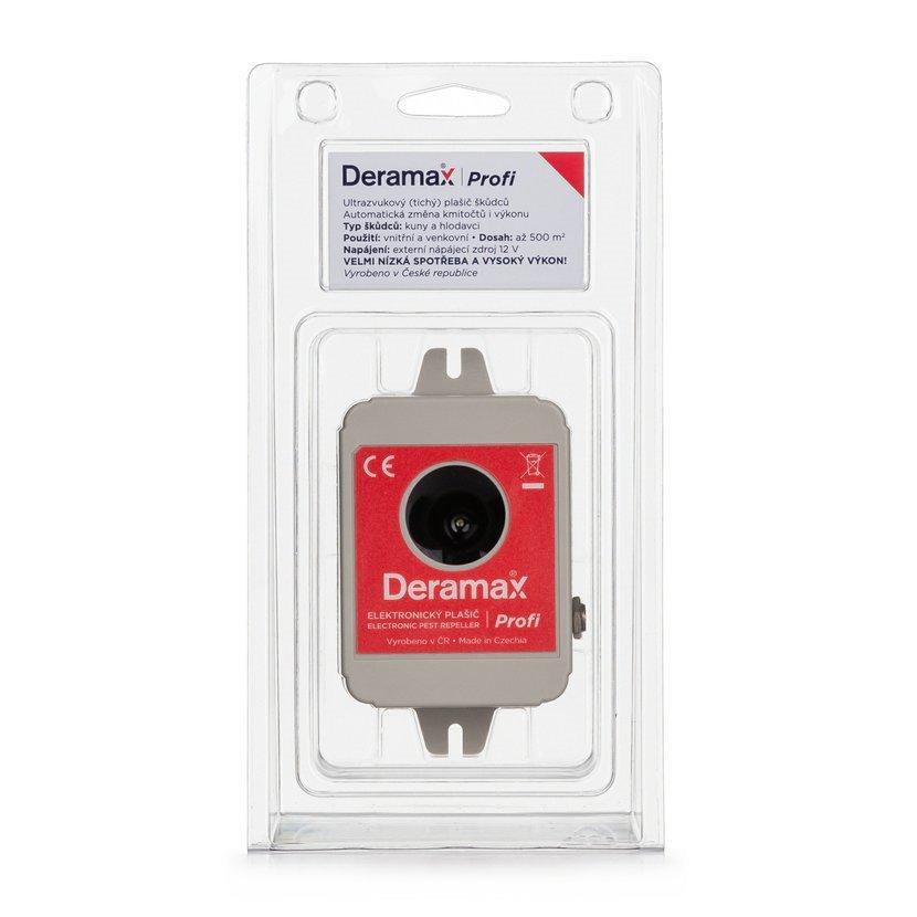 Deramax PROFI – voděodolný odpuzovač kun a hlodavců s adaptérem (dosah 650 m²)